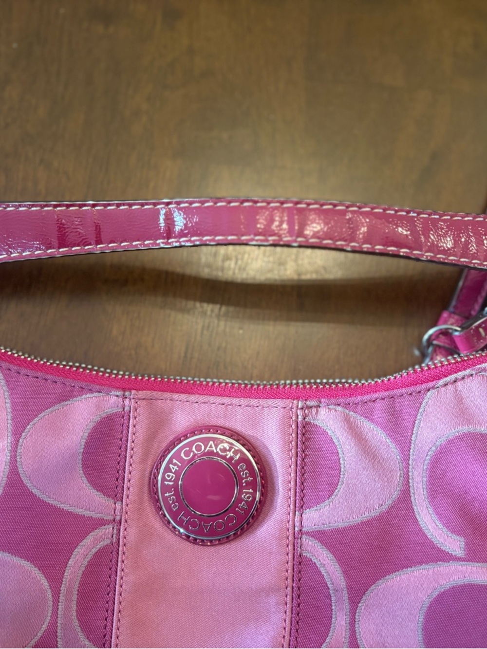 Coach Pink Signature C Logo Crossbody Bag - Picture 11 of 12